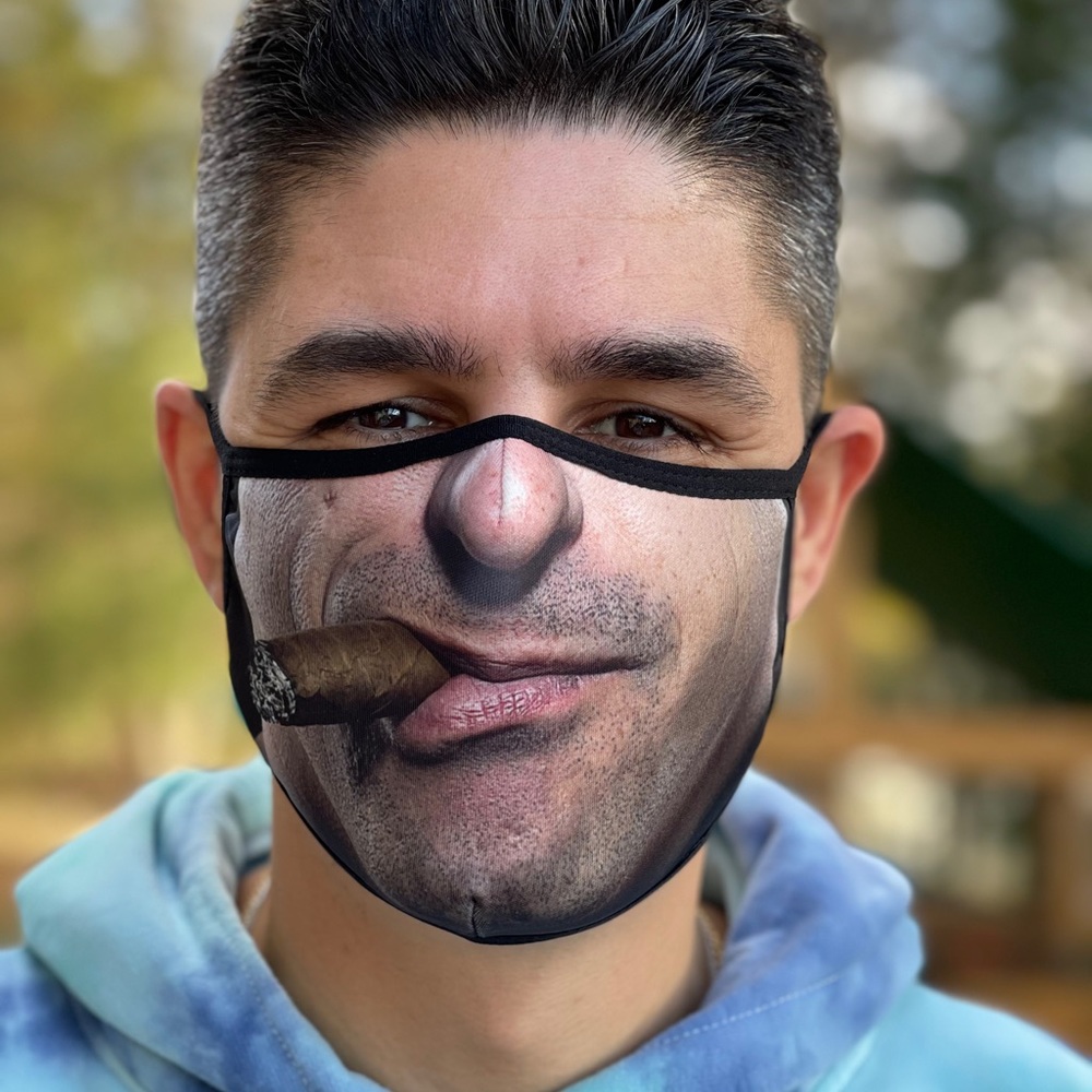 Funny real looking digital print face mask